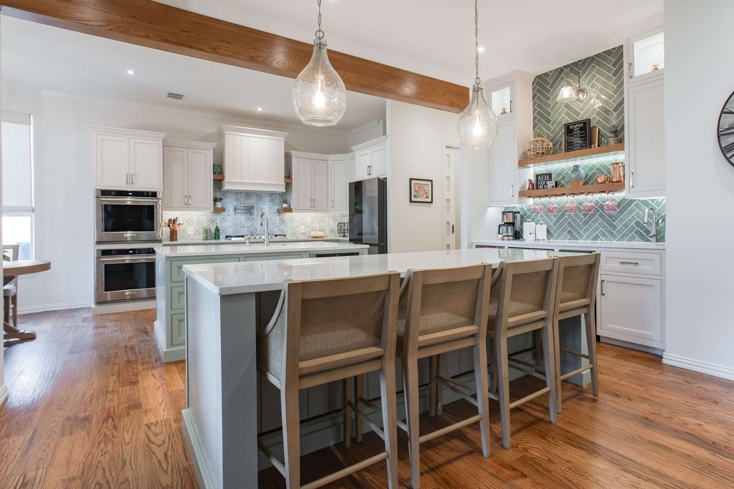 Before and after kitchen remodel in Denton, TX