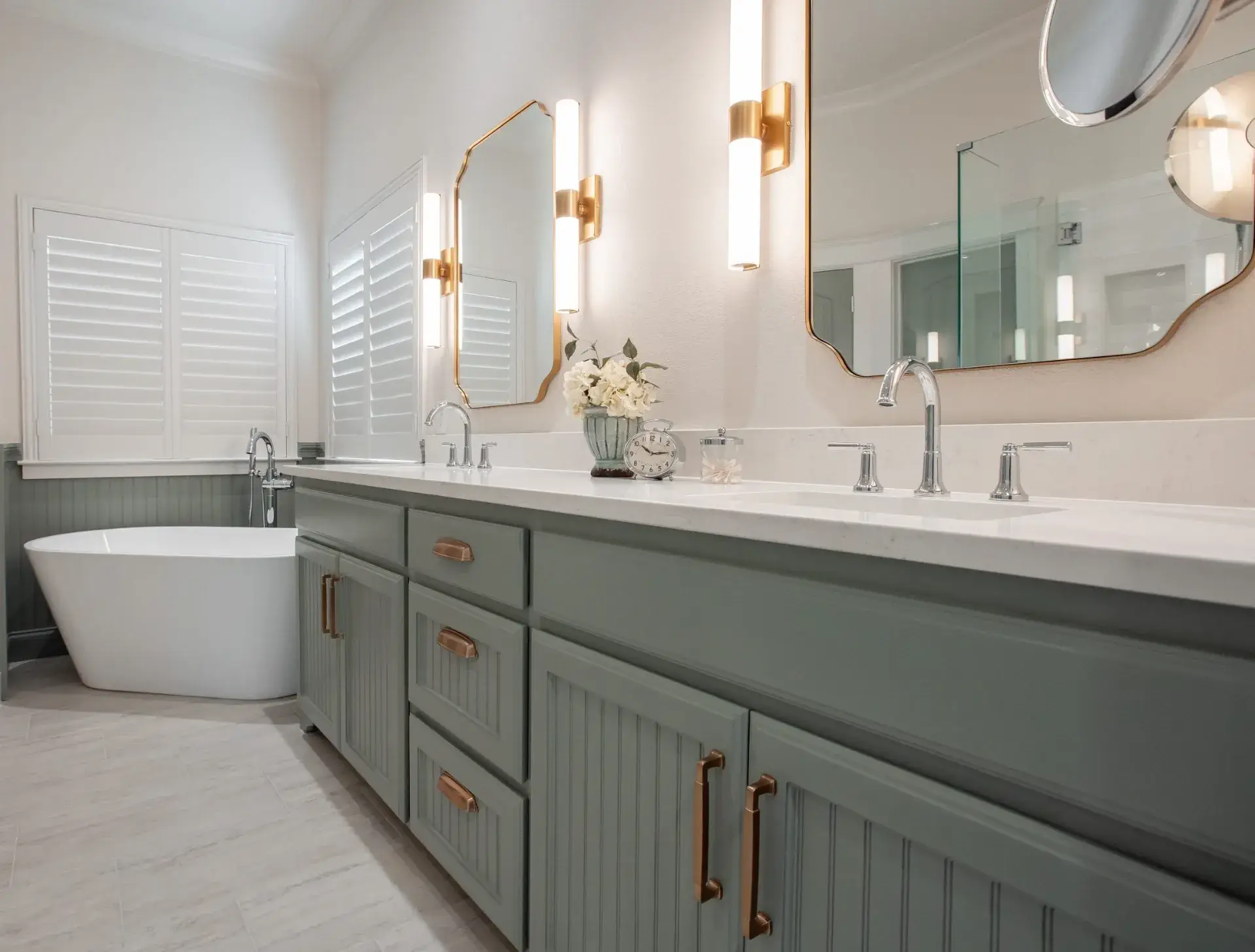 Kitchen remodel by Wreedone with custom cabinets and updated lighting in Denton, TX