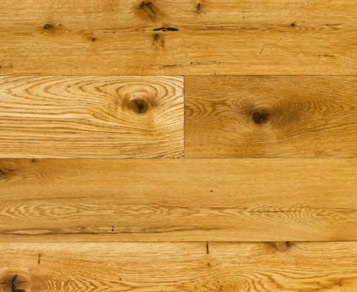 Close-up of site-finished hardwood floor with smooth, seamless plank edges